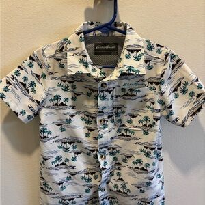 Eddie Bauer Kids' Palm Print Shirt - Black and Teal